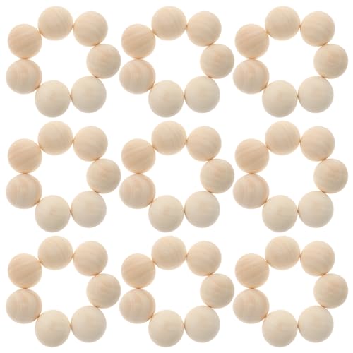 Homoyoyo 100 Stück Halbrunde Naturfarbene Holzperlen Unvollendete DIY Bastelperlen für Schmuckherstellung Langlebige Holzhalbkugeln für Kreative Handwerksprojekte von Homoyoyo