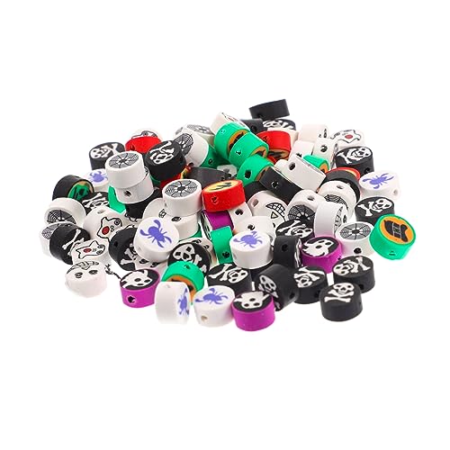 Homoyoyo 100 Stück Halloween Polymer Ton Perlen Set – Spinnen - Schädel & Geist – Ideal Für DIY - Armbänder Und Schmuckherstellung Zu Halloween Homoyoyo 100 Stück Halloween Polymer Ton Perlen Set – Spinnen - Schädel & Geist – Ideal Für DIY - Armbänder Und Schmuckherstellung Zu Halloween von Homoyoyo