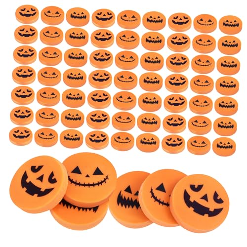 Homoyoyo 100 Stück Halloween Radiergummis Kreative Kürbis-mini-radierer aus Tpr Schonend zu Papier Vielseitige Formen als Partygeschenke und Klassenzimmerpreise von Homoyoyo