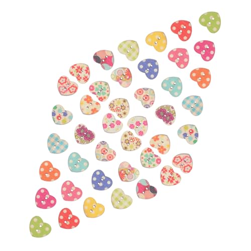 Homoyoyo 100 Stück Herz Holzknöpfe Bunte Diy Herzform Holzknöpfe für Nähprojekte Scrapbooking Kartenherstellung und Bekleidungsdekoration von Homoyoyo