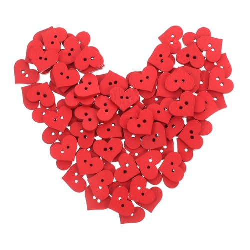 Homoyoyo 100 Stück Herzförmige Holzknöpfe Rote Diy Knöpfe für Kleidung Bastelprojekte Nähzubehör Langlebig Süßes Design für Anwendungen Homoyoyo 100 Stück Herzförmige Holzknöpfe Rote Diy Knöpfe für Kleidung Bastelprojekte Nähzubehör Langlebig Süßes Design für Anwendungen von Homoyoyo