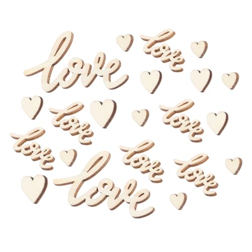 Homoyoyo 100 Stück Herzförmige Holzstücke für Hochzeitsdekoration DIY Holz Deko für Romantische Anlässe für Valentinstag Hochzeiten und Jubiläen Praktische Aufbewahrung Box von Homoyoyo