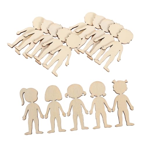 Homoyoyo 100 Stück Holzfiguren Ausschneideformen für Unbehandelte Holzscheiben zum Basteln DIY Bastelmaterial für Kreative Projekte und Interaktive Lernaktivitäten von Homoyoyo