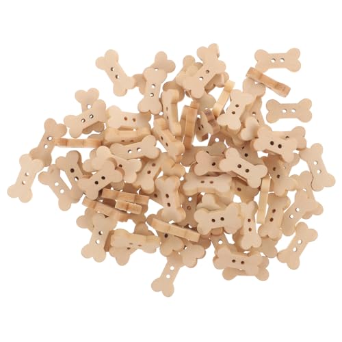 Homoyoyo 100 Stück Holzknöpfe Knochenform zum Annähen Langlebig und Modisch für DIY Bastelbedarf Kleidung Accessoires Geschenkideen für Nähen und Handarbeiten von Homoyoyo