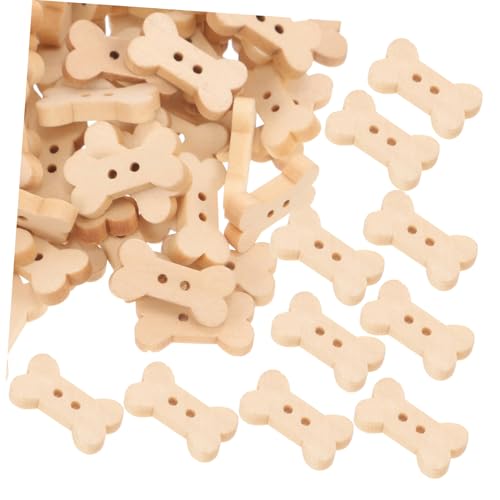 Homoyoyo 100 Stück Holzknöpfe in Knochenform Leichte Langlebige DIY Bastelknöpfe für Kleidung Babystrickjacken und Vielseitige Nähprojekte Handgefertigte Modische Holzknöpfe von Homoyoyo