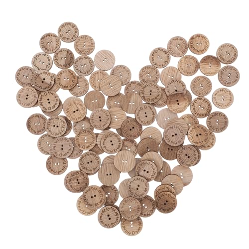Homoyoyo 100 Stück Holzknöpfe zum Nähen Handgefertigte Runde Zweiloch Knöpfe Robustem Naturholz Dekorative Knöpfe für DIY Bastelprojekte Vielseitig Einsetzbar für Kleidung Accessoires und von Homoyoyo