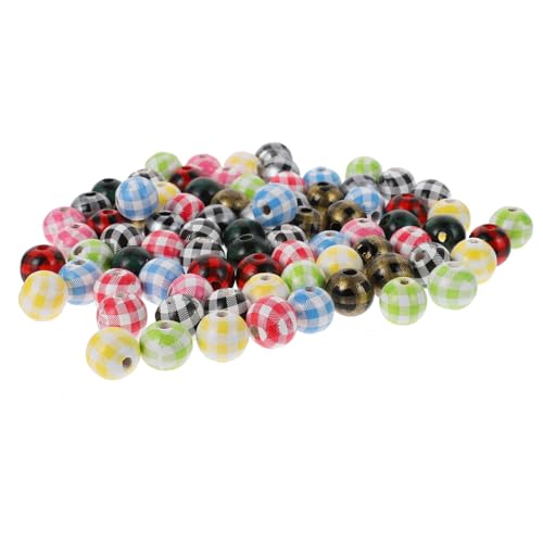 Homoyoyo 100 Stück Holzperlen Bunte DIY Bastelperlen für Schmuckherstellung Runde Holzperlen für Armbänder Ohrringe und Kreative Bastelprojekte von Homoyoyo