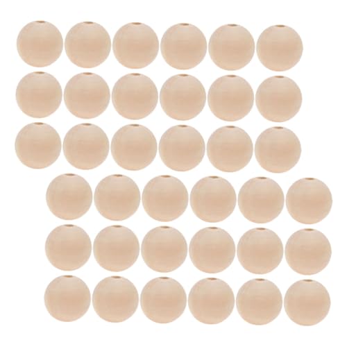 Homoyoyo 100 Stück Holzperlen für Diy Basteln Unbehandelte Runde Holzperlen für Schmuckherstellung Vielseitige Materialien für Armbänder und Makramee Dekoration von Homoyoyo
