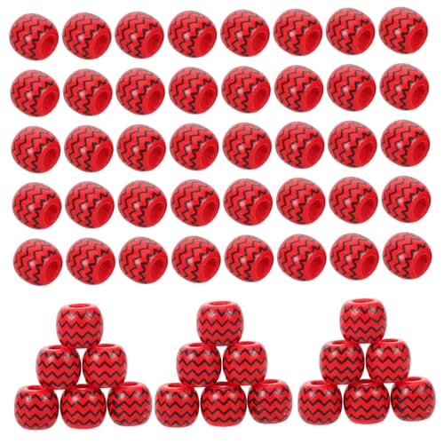 Homoyoyo 100 Stück Holzperlenarmband große Lochholzperlen Runde Handwerkskügelchen Holz lose Perlen runde Holzperlen Red von Homoyoyo