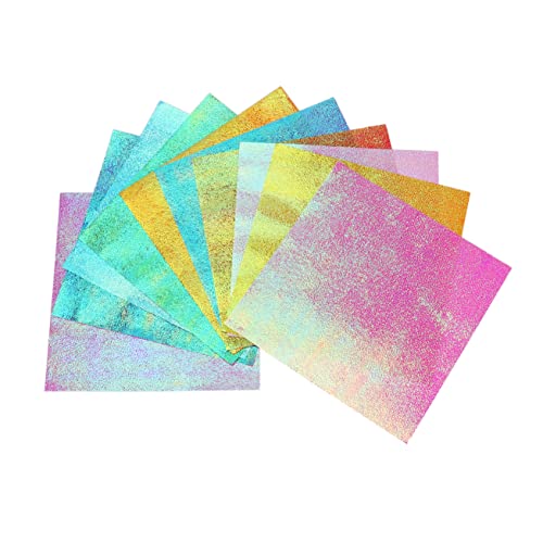 Homoyoyo 100 Stück Iridescent Papier Glänzendes Faltpapier für DIY Handwerk Farben für Origami Papierschnitte und Bastelprojekte von Homoyoyo