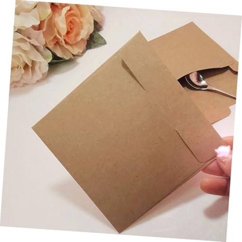 Homoyoyo 100 Stück Kleine Kraftpapier Umschläge CD Hüllen Vielseitig Verwendbar für Grußkarten Einladungen und Dokumente Robust und Reißfest und Praktisch von Homoyoyo