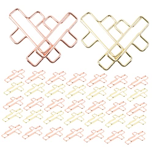 Homoyoyo 100 Stück Kreuzclip kreuzen Lesezeichen-Clip-Kreuz Ö Kreuzbüroklammern für die Bibel papierklemmen Rosegoldene Büroklammern Dokumentclips ablegen Büroklammern dokumentieren Eisen von Homoyoyo