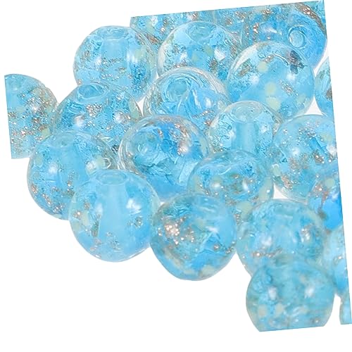 Homoyoyo 100 Stück Leuchtende Glasperlen Lose Perlen zum Auffädeln für DIY Schmuckherstellung Armband Halskette Ohrringe Langlebige Hautfreundliche Bastelperlen See Blau von Homoyoyo