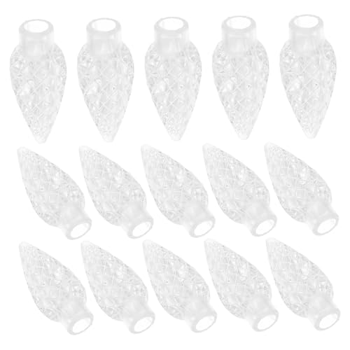 Homoyoyo 100 Stück Lichterketten Glühbirnenabdeckungen Transparent Kunststoff Ersatz für Weihnachtslichter und Dekoration im und Außenbereich von Homoyoyo