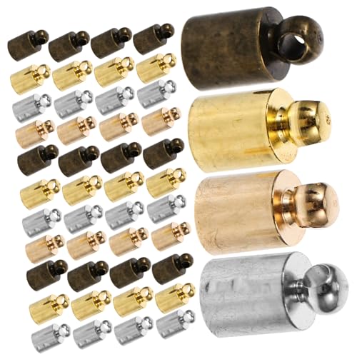 Homoyoyo 100 Stück Metall Quasten Endkappen Bunte Mini Anhänger DIY Schmuckherstellung Kordelenden Zubehör für Satin Armbänder Halsketten von Homoyoyo