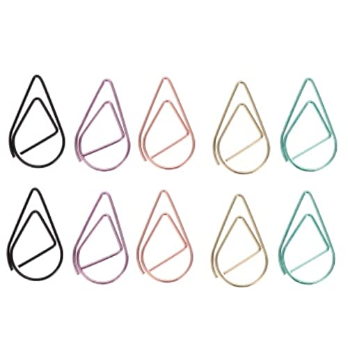 Homoyoyo 100 Stück Metall -bürovorräte Fallen Miniclips Lesezeichen Papier Klein Geformt Es Ist Stichworte Mehrfarbige Büroklammern Schild Süße Büroklammern Tropfenförmige Büroklammern von Homoyoyo
