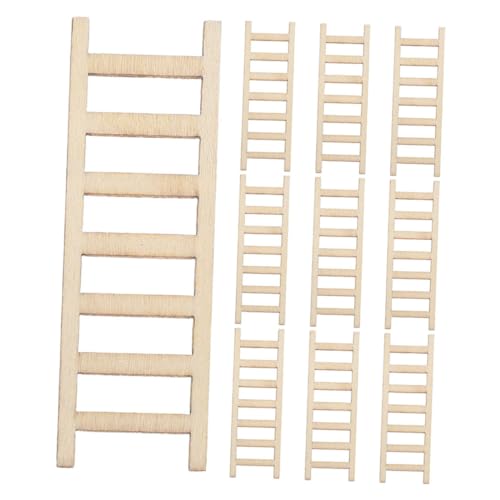 Homoyoyo 100 Stück Mini Holzleitern Puppenhauszubehör DIY Bastelleiter Mikro Landschaftsmodell Winzige Möbelornamente Für Miniaturszenen von Homoyoyo