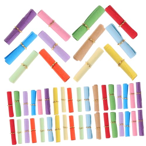 Homoyoyo 100 Stück Mini Papierrollen Bunte Zettel zum Beschriften Dekorative Wunschzettel für Wunschflaschen DIY Botschaften Glücksrollen aus Dickem Papier von Homoyoyo
