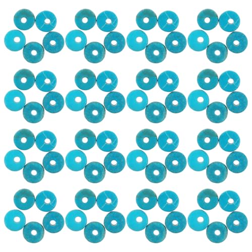 Homoyoyo 100 Stück Natürliche Türkis Stein Spacer Perlen Flach Rund Lose Edelstein Perlen mit Löchern für Diy Armbänder Schmuckzubehör von Homoyoyo