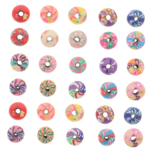 Homoyoyo 100 Stück Polymer Clay Perlen für Armbandherstellung DIY Schmuckzubehör Runde Bastelperlen Glatte Oberfläche zum Auffädeln und Dekorieren Zufällige Farbe Zufällige Farbe von Homoyoyo
