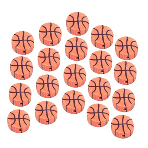 Homoyoyo 100 Stück Polymer Clay Spacer Perlen Basketball Design Langlebige DIY Bastelperlen für Armband und Halskette Leicht Vielseitig für Schmuckherstellung und Kreative Bastelprojekte von Homoyoyo