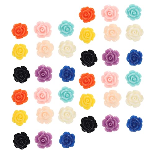 Homoyoyo 100 Stück Resin Rosen Blüten Anhänger mit Bunte DIY Schmuckperlen für Ohrring Halskette Armband Basteln Handgefertigt Langlebig von Homoyoyo