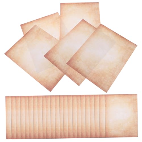 Homoyoyo 100 Stück Retro Handbuch Materialpapier Scrapbook Pergamentpapier Briefformat Druckerpapier Zertifikatspapier Zum Drucken Weihnachts Briefpapier Vintage Patting Papier von Homoyoyo