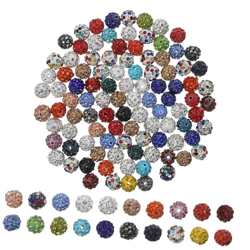 Homoyoyo 100 Stück Rhinestone Polymer Clay Perlen mit Funkelnde Spacer Beads für Diy Armbänder Ohrringe und Schmuckdekorationen Farben Vielseitig Einsetzbar von Homoyoyo