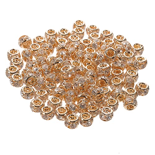 Homoyoyo 100 Stück Rondelle Spacer Perlen mit Strassbesatz Kupferlegierung Gold Lose Metallperlen für DIY Schmuckherstellung Geeignet für Halsketten Armbänder und Bastelprojekte Homoyoyo 100 Stück Rondelle Spacer Perlen mit Strassbesatz Kupferlegierung Gold Lose Metallperlen für DIY Schmuckherstellung Geeignet für Halsketten Armbänder und Bastelprojekte von Homoyoyo