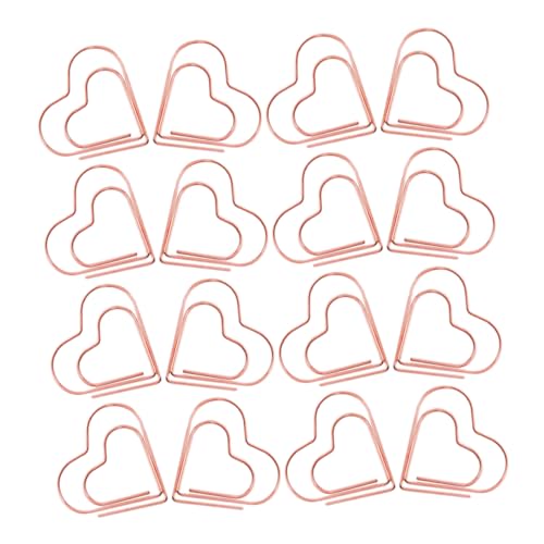 Homoyoyo 100 Stück Roségoldene Büroklammern Herzform Papierclips für Büro Schule Kreative Organisation Lesezeichen für Bastelprojekte von Homoyoyo