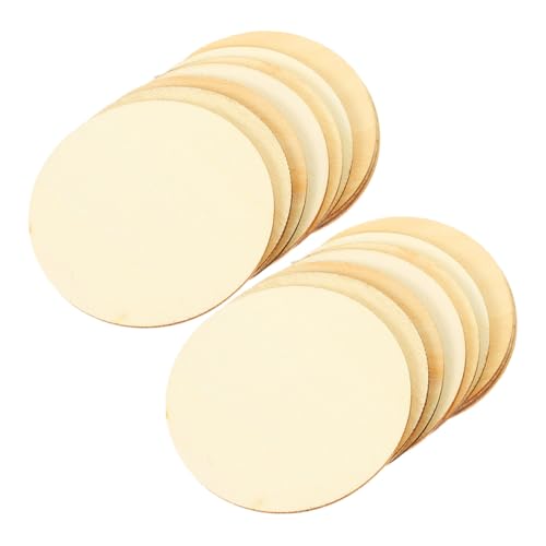 Homoyoyo 100 Stück Runde Holzscheiben für DIY Handwerk Blanke Holzrundlinge zum Bemalen Gravieren Schnitzen Vielseitig für Heimdekoration und Bastelprojekte von Homoyoyo