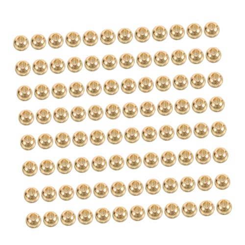 Homoyoyo 100 Stück Runde Spacer Perlen Goldfarben Glatte Metallzwischenperlen für DIY Armband Halskette Ohrringe Schmuckherstellung Zubehör von Homoyoyo