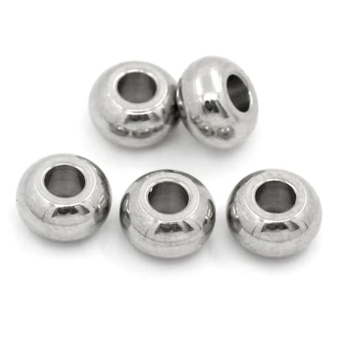 Homoyoyo 100 Stück Rundperlen Silberfarbene Glatte Nahtlose Spacer Schmuckperlen Für DIY Armbänder Halsketten Schmuckherstellung von Homoyoyo