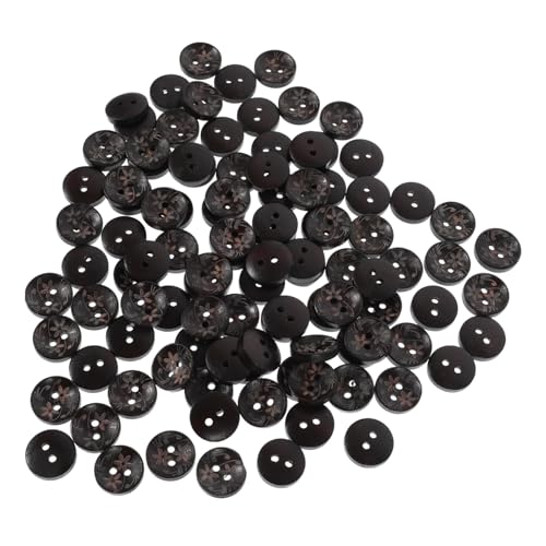 Homoyoyo 100 Stück Schalenförmige Holzknöpfe Schwarz Zum Basteln Nähen Reparieren Für Kleidung Jacken DIY Zubehör von Homoyoyo