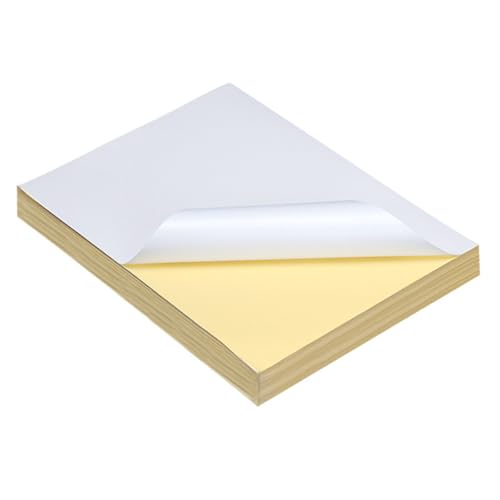 Homoyoyo 100 Stück Selbstklebendes Typenpapier Glänzend Bedruckbar für und Tintenstrahldrucker Büro Schule Etikettenpapier Einfach Ablösbar Langlebig von Homoyoyo
