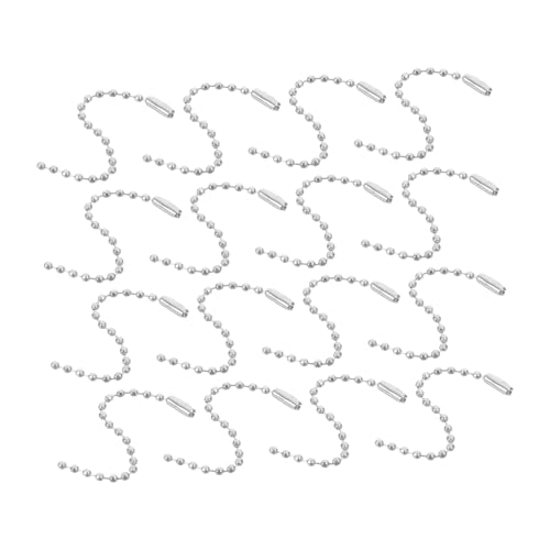 Homoyoyo 100 Stück Silberne Kugelkette für DIY Schlüsselanhänger und Schmuckprojekte Bead Chain Verbindungsstücke für Kreationen für Bastelarbeiten und Anhänger von Homoyoyo