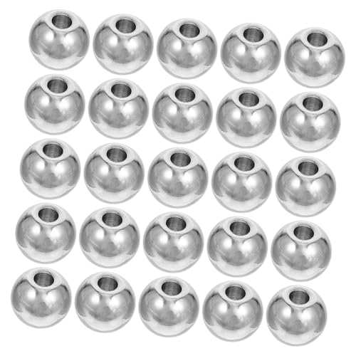 Homoyoyo 100 Stück Spacer Beads Rund Nahtlose Metallperlen mit Loch für Diy Schmuckherstellung und Bastelprojekte Hochwertige Zubehörteile für Armbänder und von Homoyoyo