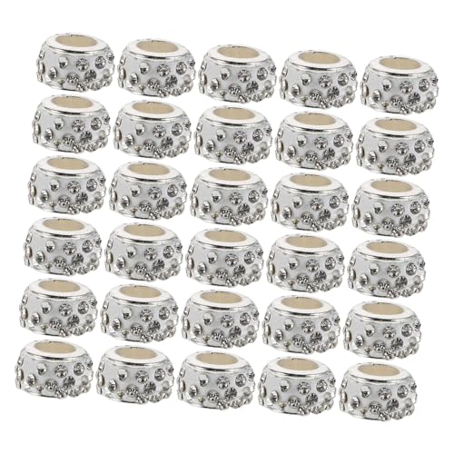 Homoyoyo 100 Stück Strassperlen Mit Großem Loch DIY Bastelperlen Abstandsperlen Zur Schmuckherstellung Armband Halskette Stiftanhänger DIY Zubehör Einzigartiges Kunstzubehör von Homoyoyo