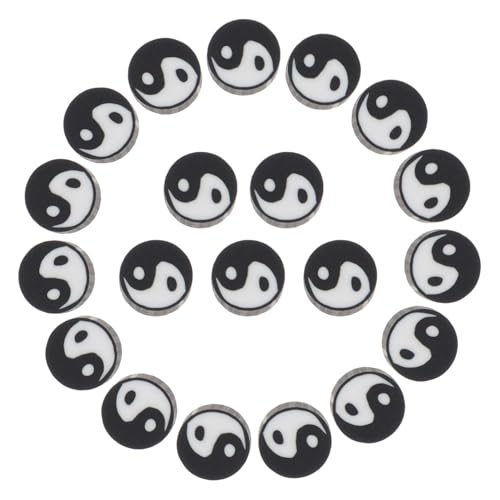 Homoyoyo 100 Stück Tai Chi Spacer Perlen Weiche Polymer DIY Schmuckherstellung für Armbänder Halsketten Erwachsene Schmuckzubehör von Homoyoyo