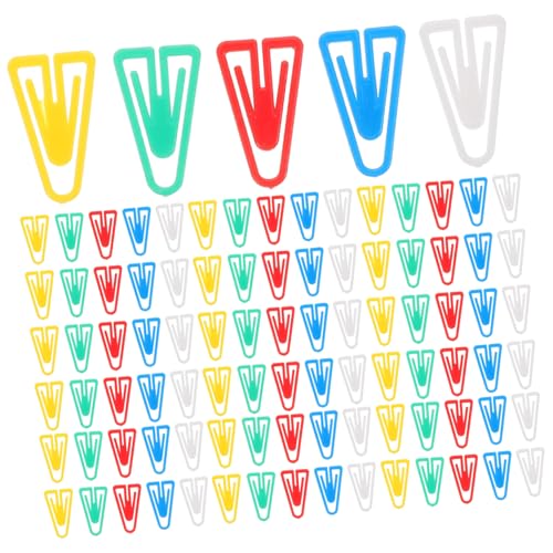 Homoyoyo 100 Stück Teiliges Bunte Kleine Dreieckige Büroklammern Flexible Dekorative Papierklammern Praktische Multifunktionale Aktenklammern für Notizen Fotos und Briefe von Homoyoyo