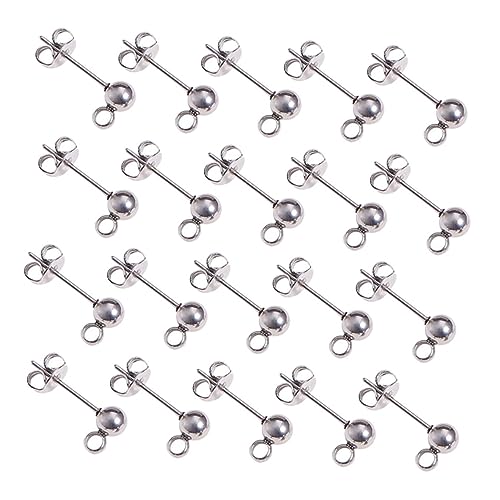 Homoyoyo 100 Stück Teiliges DIY Ohrring aus Runde Kugel Ohrstecker mit Schlaufe Silberfarbene Ohr Schmuck Zubehör für Damen Ohrstecker Selber Machen und Schmuckherstellung Homoyoyo 100 Stück Teiliges DIY Ohrring aus Runde Kugel Ohrstecker mit Schlaufe Silberfarbene Ohr Schmuck Zubehör für Damen Ohrstecker Selber Machen und Schmuckherstellung von Homoyoyo
