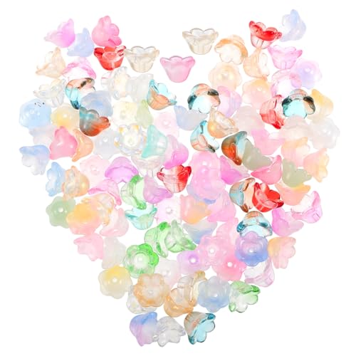 Homoyoyo 100 Stück Teiliges Glasperlen Farbige DIY Blumenanhänger für Halsketten und Armbänder Langlebige Glasierte Charms Basteln und Schmuckherstellung von Homoyoyo