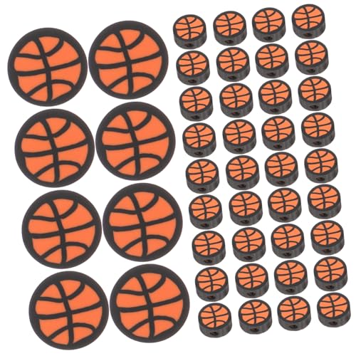 Homoyoyo 100 Stück Teiliges Polymer Clay Basketball Perlen Langlebige Spacer Beads für Schmuckherstellung Lose Sportcharms für DIY Armbänder Halsketten und Ohrringe Vielseitig Einsetzbar von Homoyoyo