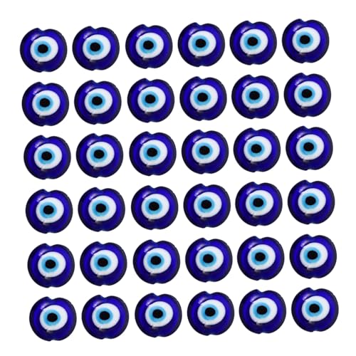 Homoyoyo 100 Stück Teiliges Set Glasperlen Türkisches Blaues Auge Flachrund Schmuckanhänger zum Auffädeln für DIY Armbänder Halsketten Zubehör von Homoyoyo