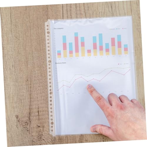 Homoyoyo 100 Stück Teiliges Transparente Binder Taschen mit Löchern Praktische Dokumentenschutz Hüllen Lose Schutzhüllen für Ordner Langlebig und Vielseitig für Büro und Schule von Homoyoyo