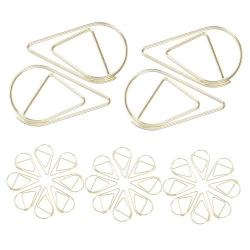 Homoyoyo 100 Stück Tropfenförmige Büroklammern aus Hochwertigem Metall Kreative Goldene Papierclips für Dokumente Memos und Notizen für Büro und Schule von Homoyoyo