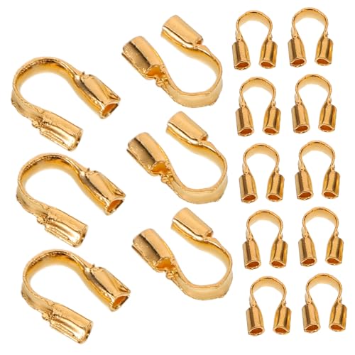 Homoyoyo 100 Stück U Förmige Drahtschutzbügel aus Kupfer Schmuckdraht Schutz für DIY Schmuckherstellung Langlebig Hautfreundlich Modisch Goldfarben für Halsketten Armbänder Ohrringe und von Homoyoyo