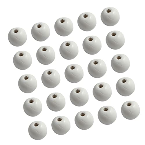 Homoyoyo 100 Stück Umweltfreundliche Weiße Holzperlen DIY Bastelperlen Runde Spacer Perlen für Kreativen Schmuck und Heimdekoration für Armbänder und Schlüsselanhänger von Homoyoyo