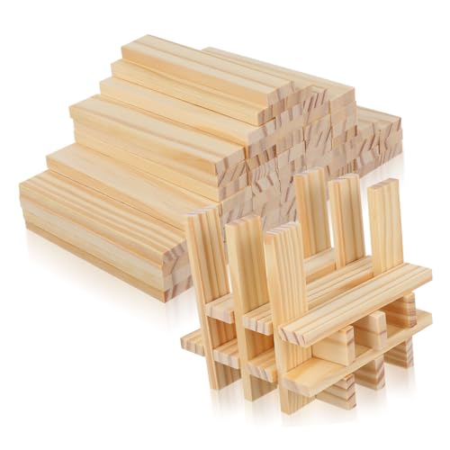 Homoyoyo 100 Stück Unbehandelte Holzbauklötze Robuste Stäbe für DIY Kunstprojekte Holzbausteine für Partys und Klassenzimmer von Homoyoyo