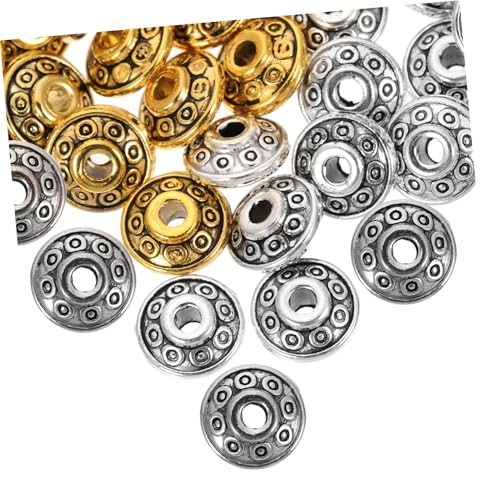 Homoyoyo 100 Stück Vintage Legierungs Spacer Perlen Flugobjekt Form Schmuck Bastelperlen DIY Armband Halskette Zubehör Robust Leicht für Kreative Schmuckherstellung von Homoyoyo